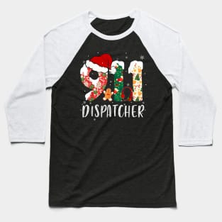 911 Dispatcher Christmas Baseball T-Shirt